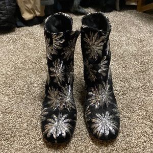 Marc Fisher Black Metallic Boots